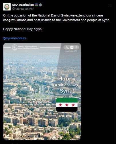 Azərbaycan XİN Suriyanı TƏBRİK ETDİ - FOTO - foto 1
