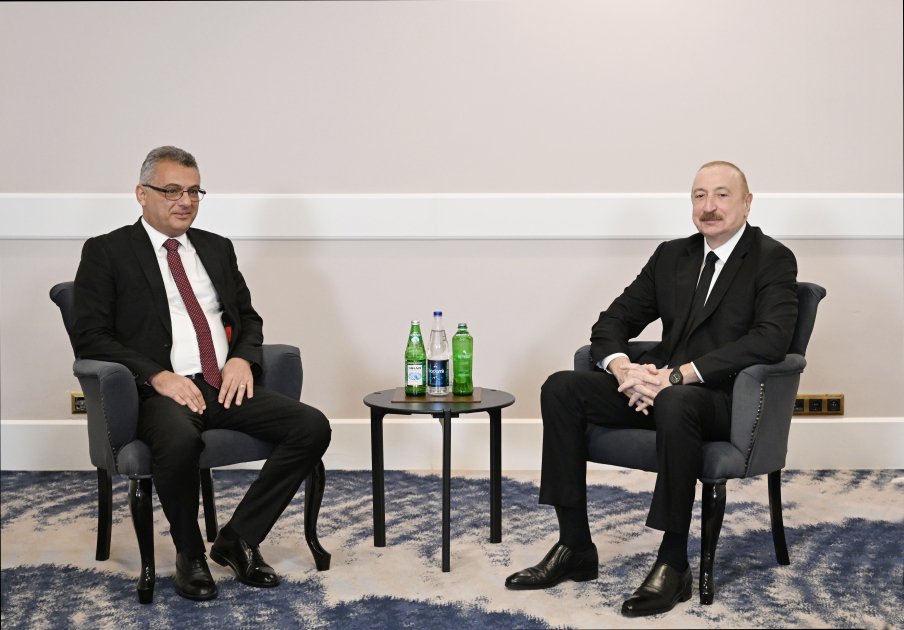 İlham Əliyev və Şimali Kipr Prezidenti arasında GÖRÜŞ - FOTO/VİDEO