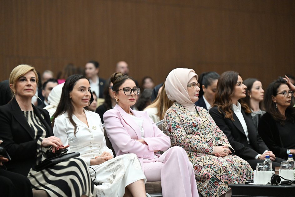 Mehriban Əliyeva Fələstinlə bağlı panel iclasda – FOTO - foto 8