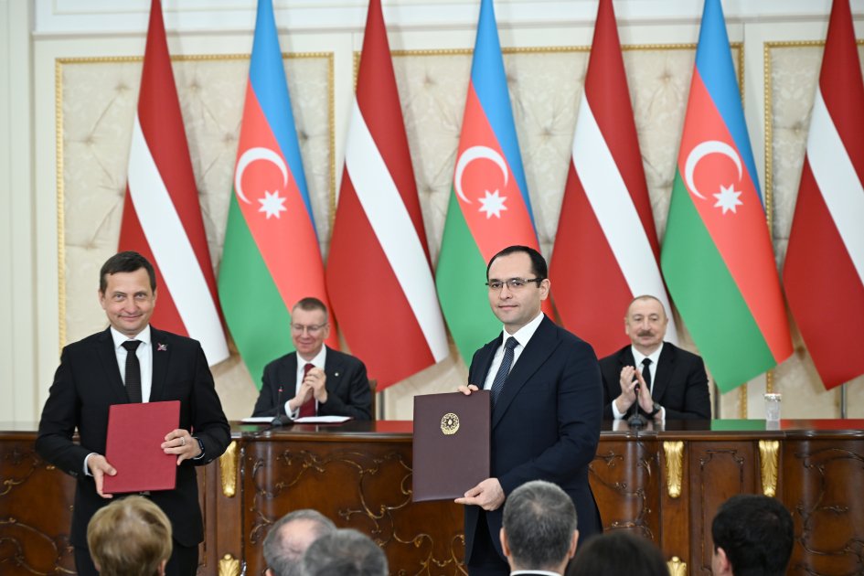 Azərbaycan və Latviya arasında sənədlər İMZALANDI - FOTO/VİDEO - foto 6