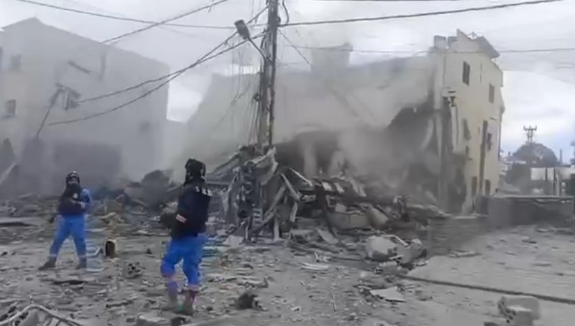 İsrail bombardmanından sonra Livanın Kəfr-Cuz şəhəri - VİDEO