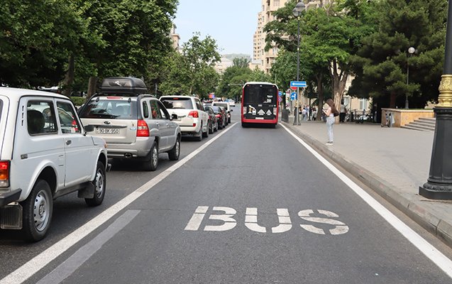 Bakıda 140 kilometr uzunluğunda avtobus zolağı yaradılıb