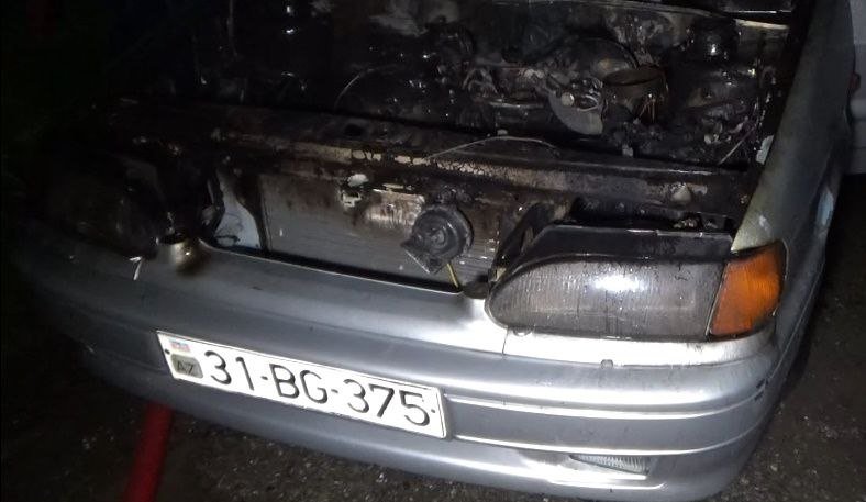 İsmayıllıda minik avtomobili yanaraq kül oldu - FOTO - foto 1