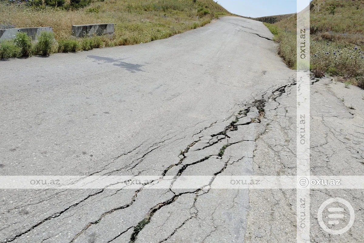 Şamaxını iki rayonla birləşdirən yeganə yol çökdü - FOTO - foto 1