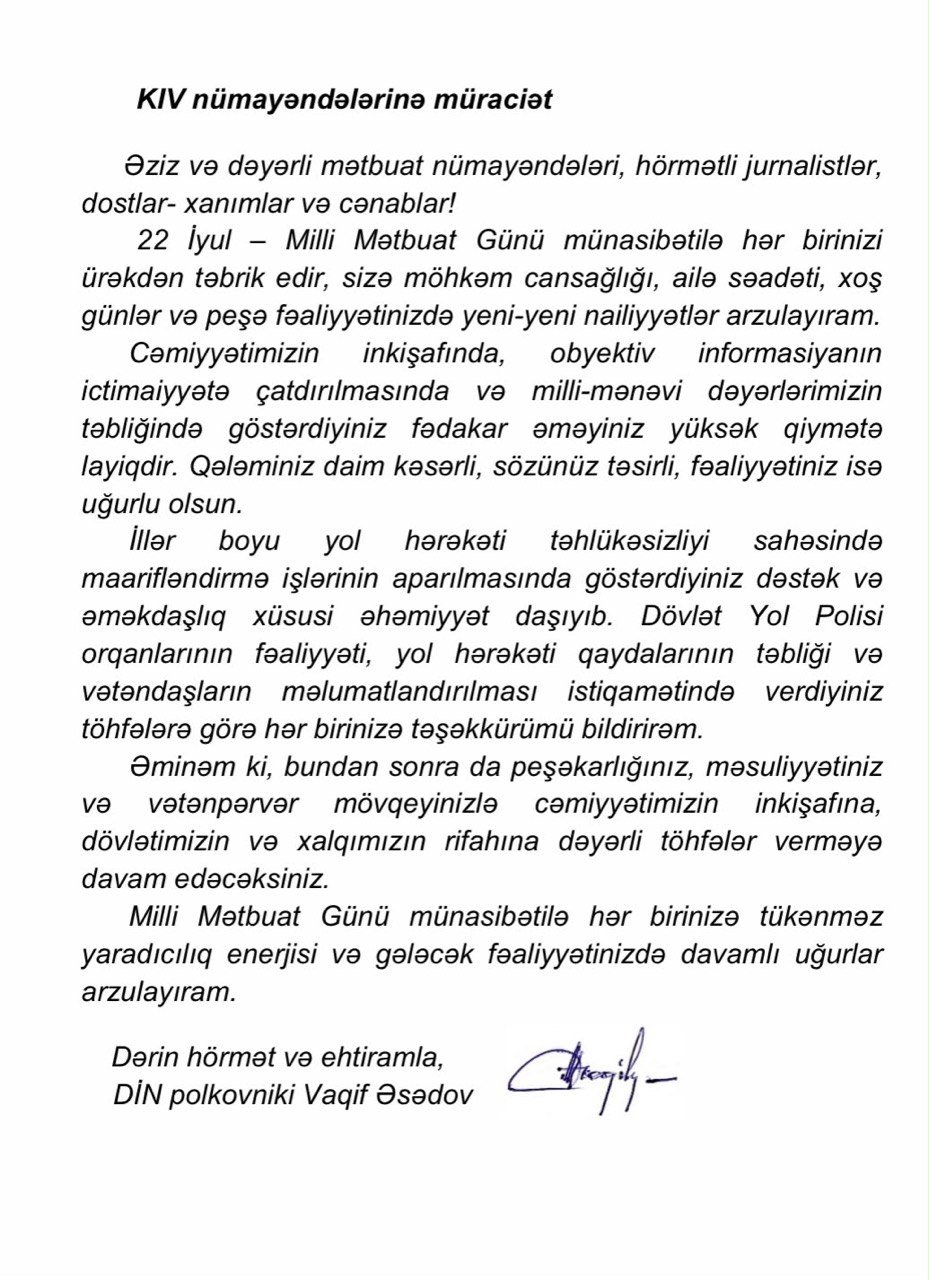 Vaqif Əsədov jurnalistləri belə təbrik etdi – FOTO - foto 1