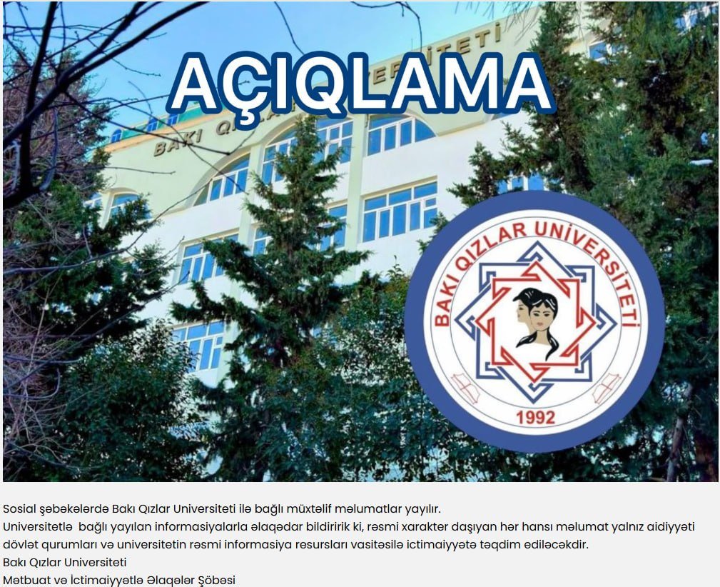 Bakı Qızlar Universitetindən bağlanması ilə bağlı xəbərlərə CAVAB – FOTO - foto 1