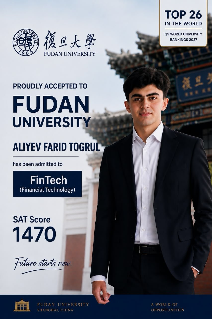 17 yaşlı Fərid Çinin reytinqli universitetində təhsil alacaq - FOTO - foto 1