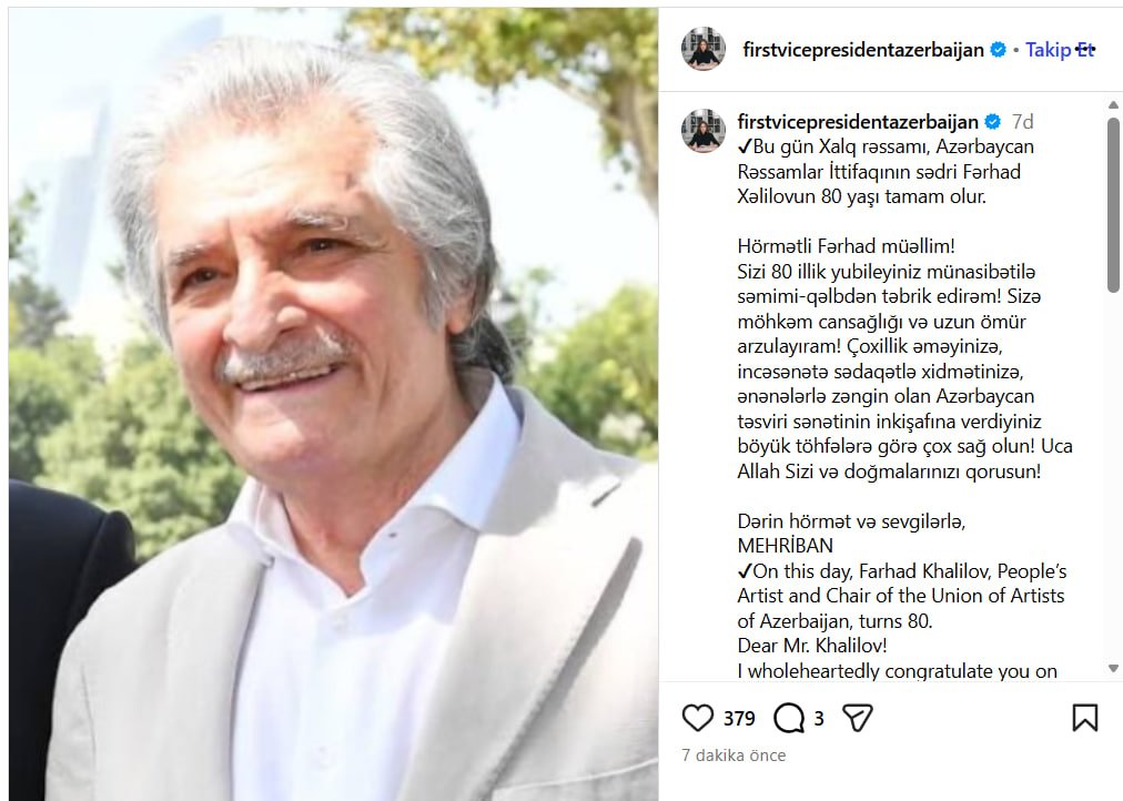 Mehriban Əliyeva Fərhad Xəlilovu təbrik etdi – FOTO - foto 1