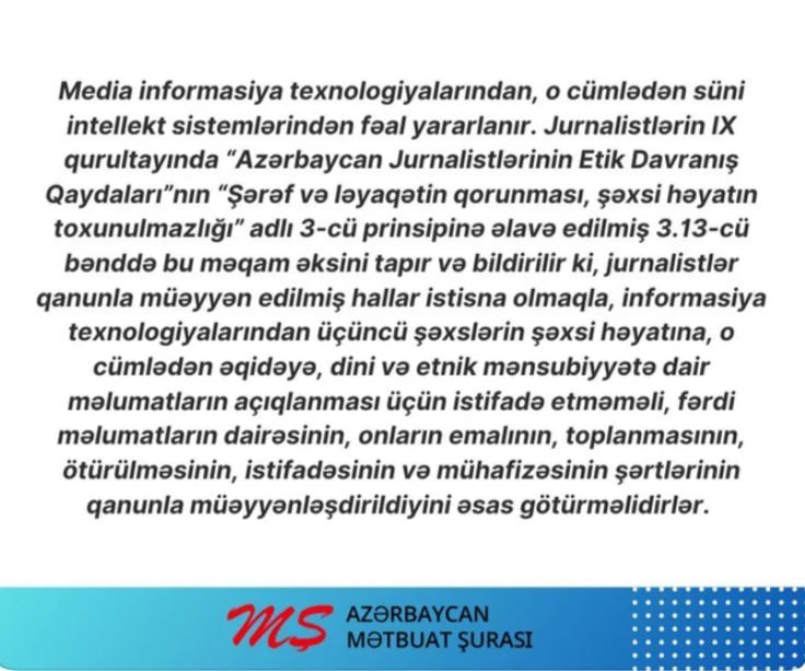 Jurnalistlərinin Etik Davranış Qaydaları: Şəxsi həyatın toxunulmazlığı necə qorunmalıdır? – FOTO - foto 1