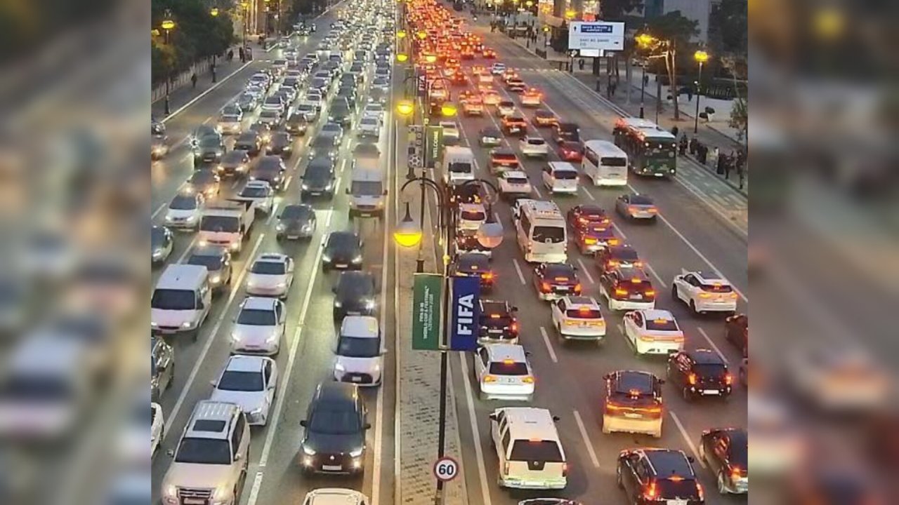 Bakının bu yollarında tıxac var - FOTO