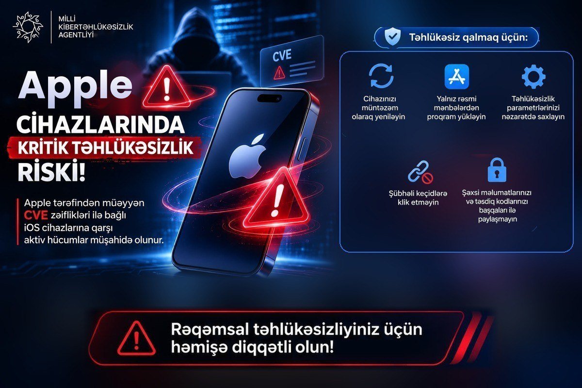 Azərbaycanda “Apple” istifadəçilərinə xəbərdarlıq edildi: Hesablarınız ələ keçirilir