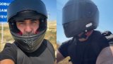 Əməkdar artist motosikletlə Şamaxıya getdi &ndash; VİDEO