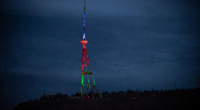 Tbilisi teleqülləsi bayrağımızın rəngləri ilə işıqlandırıldı