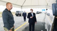 Prezident Suqovuşan və Talış kəndinə gedən avtomobil yollarının açılışında - FOTO