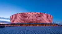 Bakı Olimpiya Stadionu Türkiyə bayrağı ilə işıqlandırıldı - FOTO