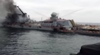 Rusiyanın döyüş gəmisi belə vuruldu - ANBAAN VİDEO