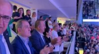 Çavuşoğlu Ceyhun Bayramovla Türkiyə yığmasının oyununu izlədi - VİDEO 