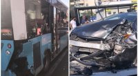 Bakıda minik avtomobili avtobusla toqquşdu – XƏSARƏT ALANLAR VAR