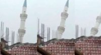 Ankarada fırtına məscidin minarəsini uçurdu - VİDEO