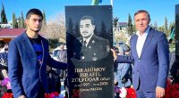 Mənsum İbrahimov şəhid qardaşı oğlunun məzarını ziyarət etdi - FOTO