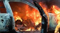 Bakıda “Hyundai” markalı minik avtomobili yandı