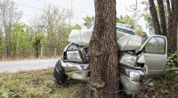 Qaxda avtomobil ağaca çırpıldı - Ata və üç azyaşlı qızları xəsarət aldı