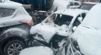 Ermənistanda AĞIR QƏZA: 40 avtomobil toqquşub - VİDEO