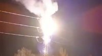Salyanda yüksək gərginlikli elektrik xəttində qəza oldu - VİDEO