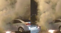 Bakıda yolda avtomobil yandı - ANBAAN VİDEO