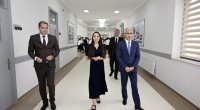 Leyla Əliyeva Biləsuvarda yeni inşa edilən Bəydili kənd tam orta məktəbində - FOTO