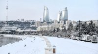 Bakı bulvarının qarlı görüntüləri - FOTO