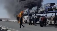 Bakıya gətirilən bahalı avtomobillər yandı - ANBAAN VİDEO
