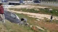 Aeroport yolunda avtomobil aşdı – VİDEO