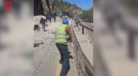 Qaya uçqununa görə bağlanan yol açıldı - VİDEO