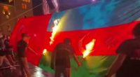 Ermənilərdən növbəti VANDALİZM: Ölkəmizin və Türkiyənin bayraqları yandırıldı - VİDEO