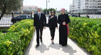 Prezident və birinci xanım Müqəddəs Məryəm Ana kilsəsində - FOTO