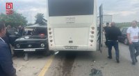 Səfərbərlik Xidmətinə məxsus avtobus qəzaya düşdü -Yaralı var
