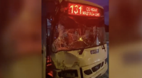 Bakıda 2 avtobus toqquşdu, xəsarət alanlar var - VİDEO