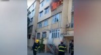Sumqayıtda yaşayış binasında yanğın oldu - VİDEO