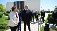 Prezident Mingəçevirdə erməni raketinin düşdüyü ərazidə - FOTO