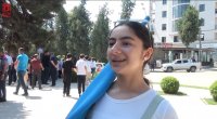 Xankəndidə yürüşü izləyənlər öz sevinclərini belə bölüşdülər - VİDEO