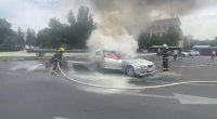 Bakıda “BMW” yandı – VİDEO