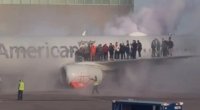 Sərnişin təyyarəsi hava limanında alovlandı - XƏSARƏT ALANLAR VAR