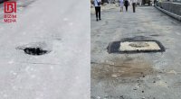 Əhməd Rəcəblidə yeni salınan yol ÇÖKMƏYİB – “Həmin boşluq lyuk üçün ayrılmış yerdir” – FOTO
