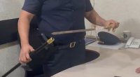 Maşınında xəncər saxlayan sürücü həbs edildi - VİDEO