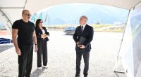 Prezident və xanımı Kəlbəcərdə 4-cü yaşayış kompleksinin təməlqoyma mərasimində - FOTO/VİDEO