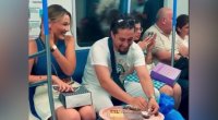 Bakı metrosunda stol açıb, suşi yedilər – VİDEO