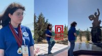 Malayziyada medal qazanan Aygün Bəylərin qızı anasının məzarını ZİYARƏT ETDİ - VİDEO