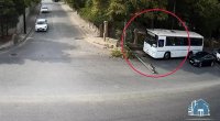 Bakıda QƏZA: Avtobus işıqforu yararsız vəziyyətə saldı - VİDEO