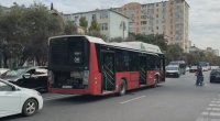 Bakıda avtobus xarab olub yolda qaldı - VİDEO